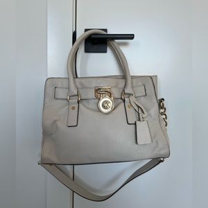Michael Kors Hamilton Satchel in White FAIR USED CONDITION